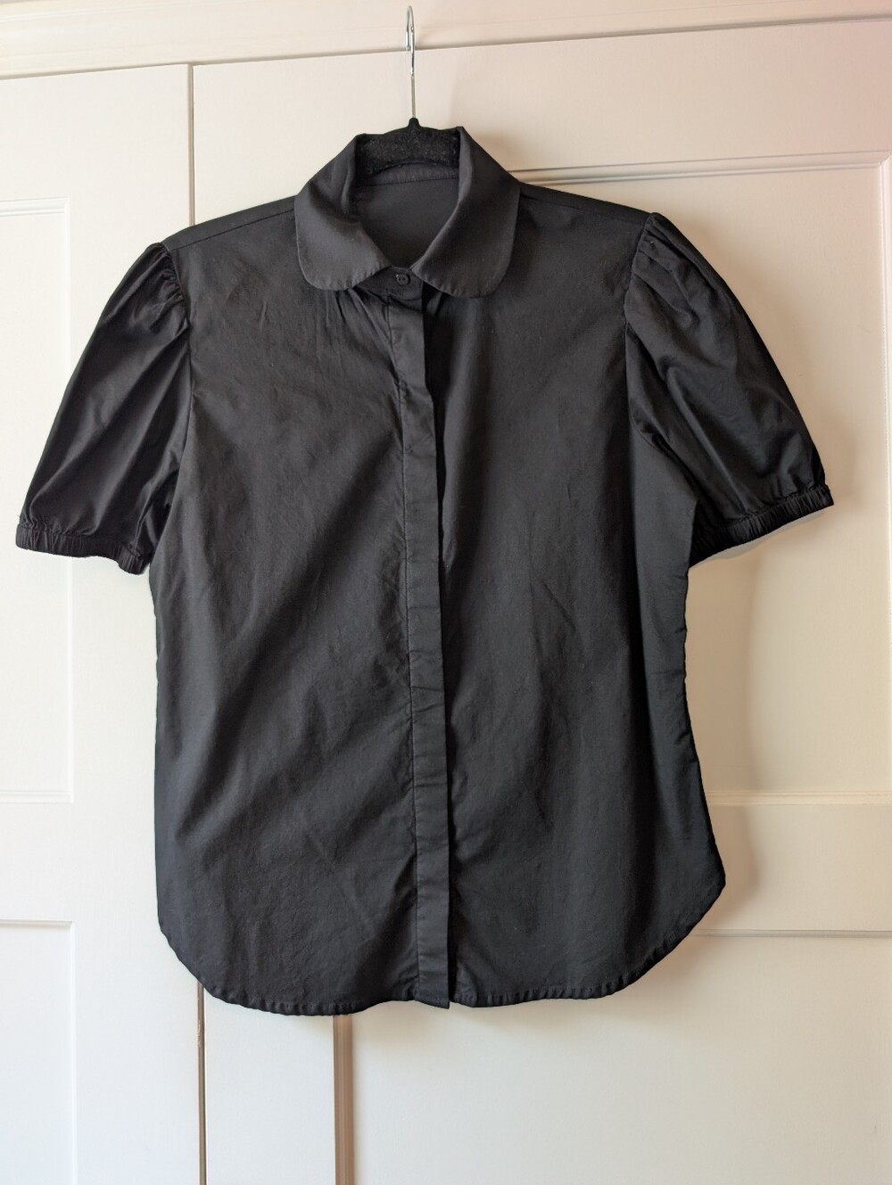 Black Short-Sleeve Button-Down Blackmilk Shirt AU Size 8